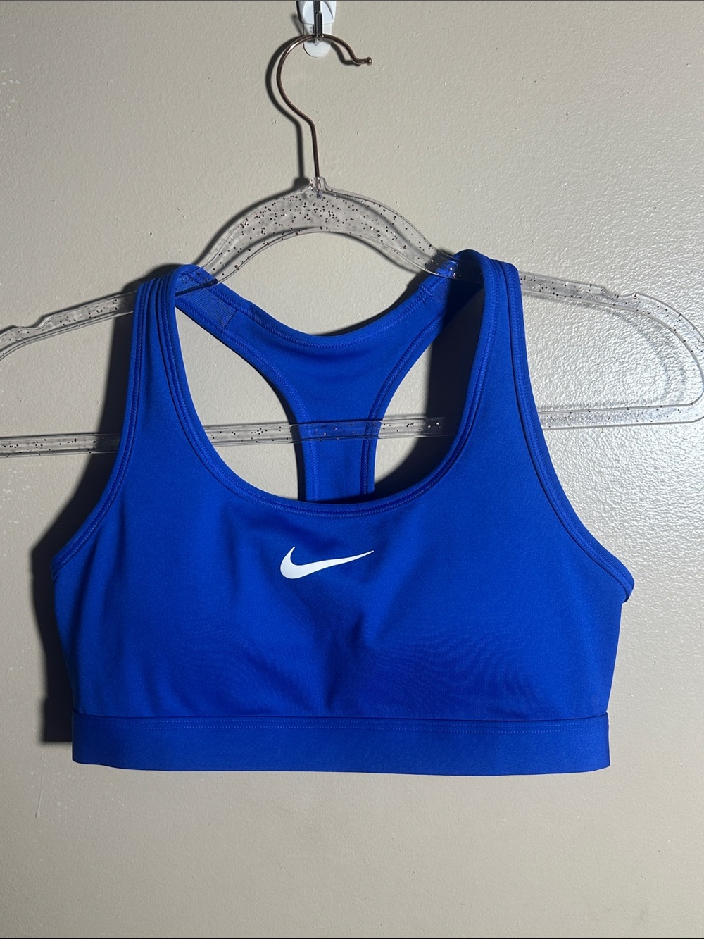 Nike Swoosh Blue Padded Racerback Sports Bra